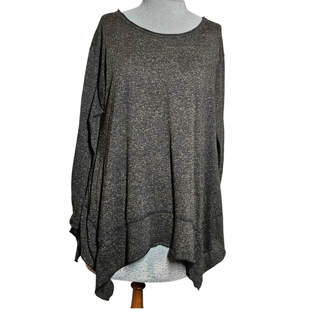 Brown Asymmetrical Hem Tee Size Large